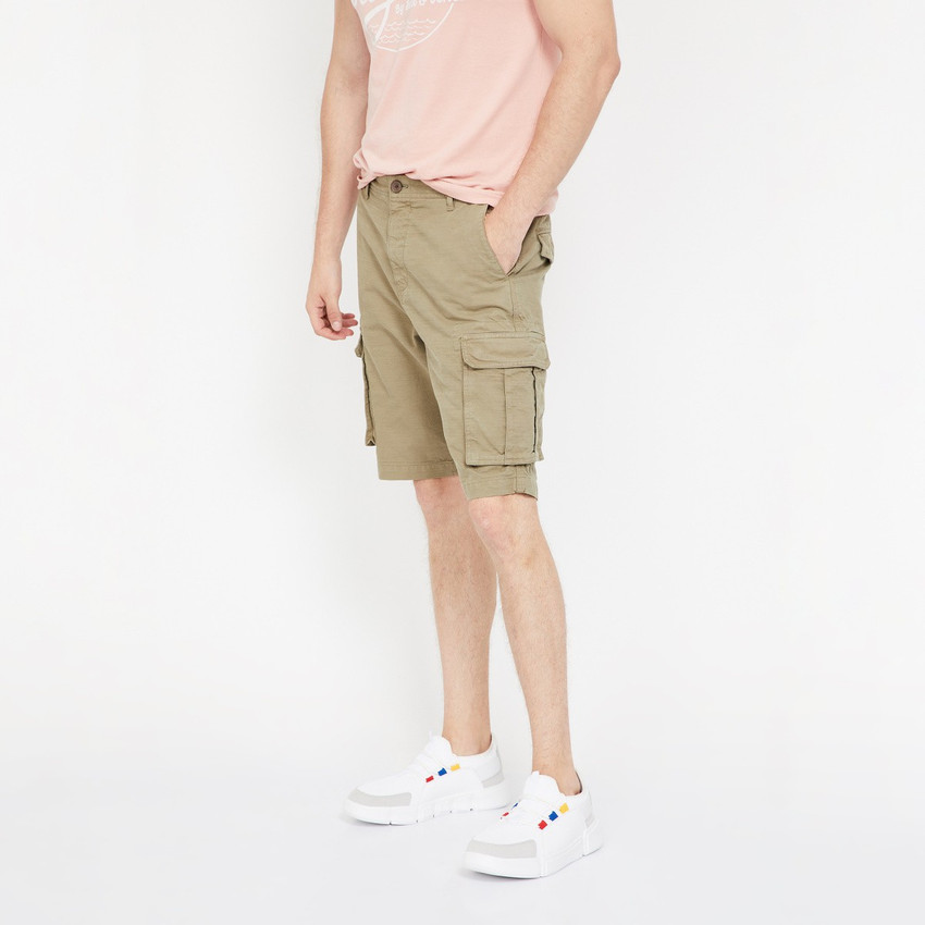 Forca by Lifestyle by Lifestyle Self Design Men Khaki Cargo Shorts
