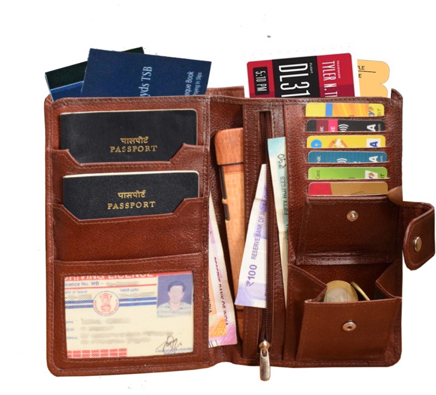 Abys 100% Genuine Leather Travel Wallet//Passport Holder//Passbook Holder For Men & Women