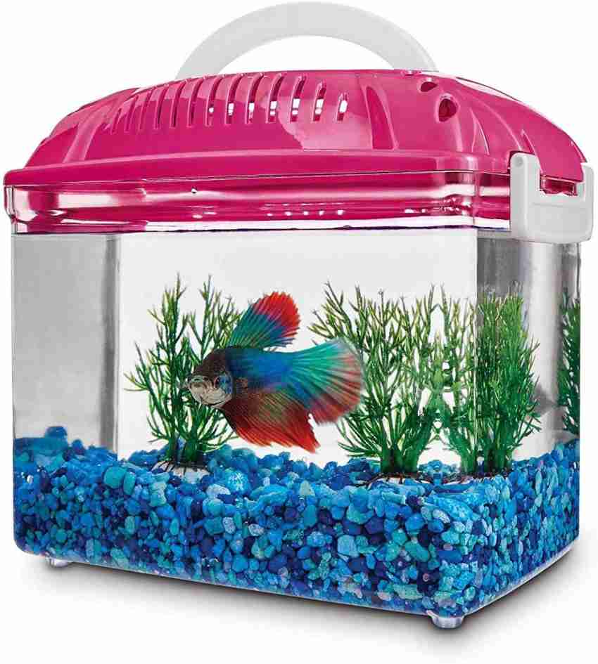 Venus Aqua Mini Aquarium Fish Habitat Tank Color Pink Small