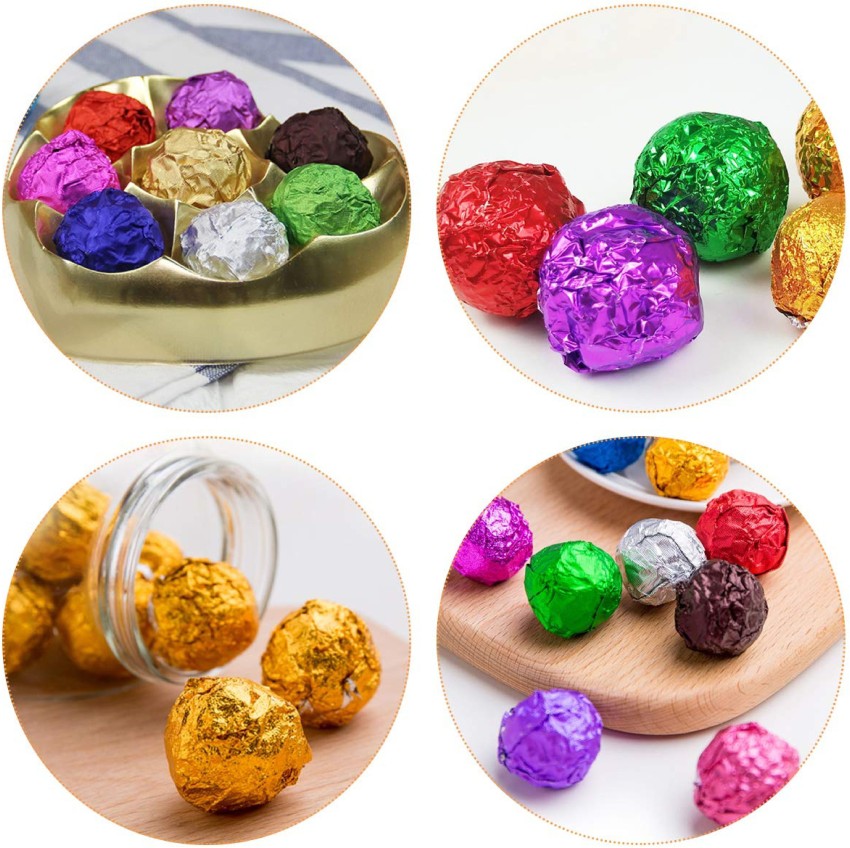 200pcs Square Gold Aluminium Foil Paper Candy Wrappers Chocolate