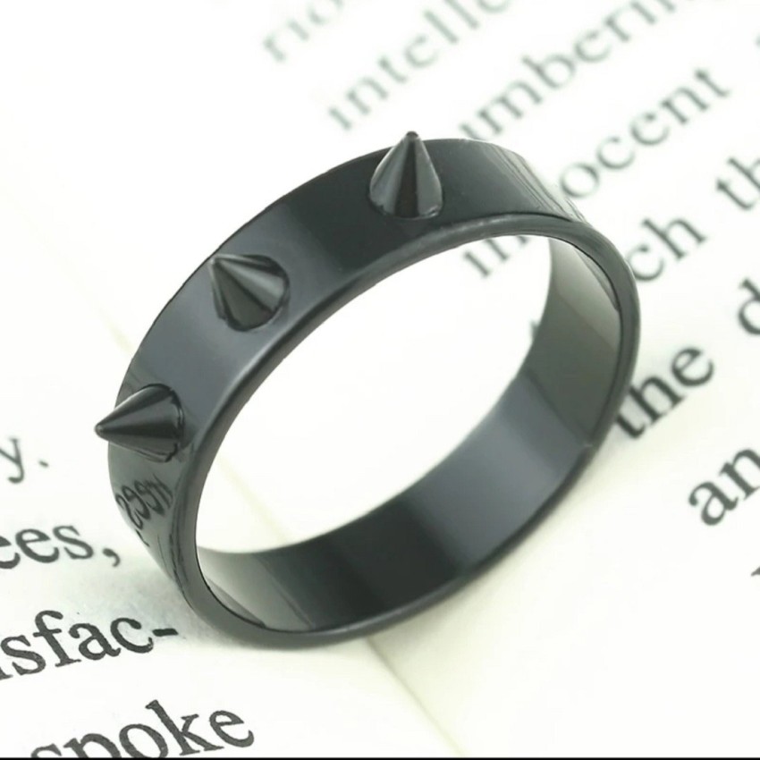 Tiptop Trendy Men's Spike Black Ring Metal Enamel Plated Ring Price in  India - Buy Tiptop Trendy Men's Spike Black Ring Metal Enamel Plated Ring  Online at Best Prices in India