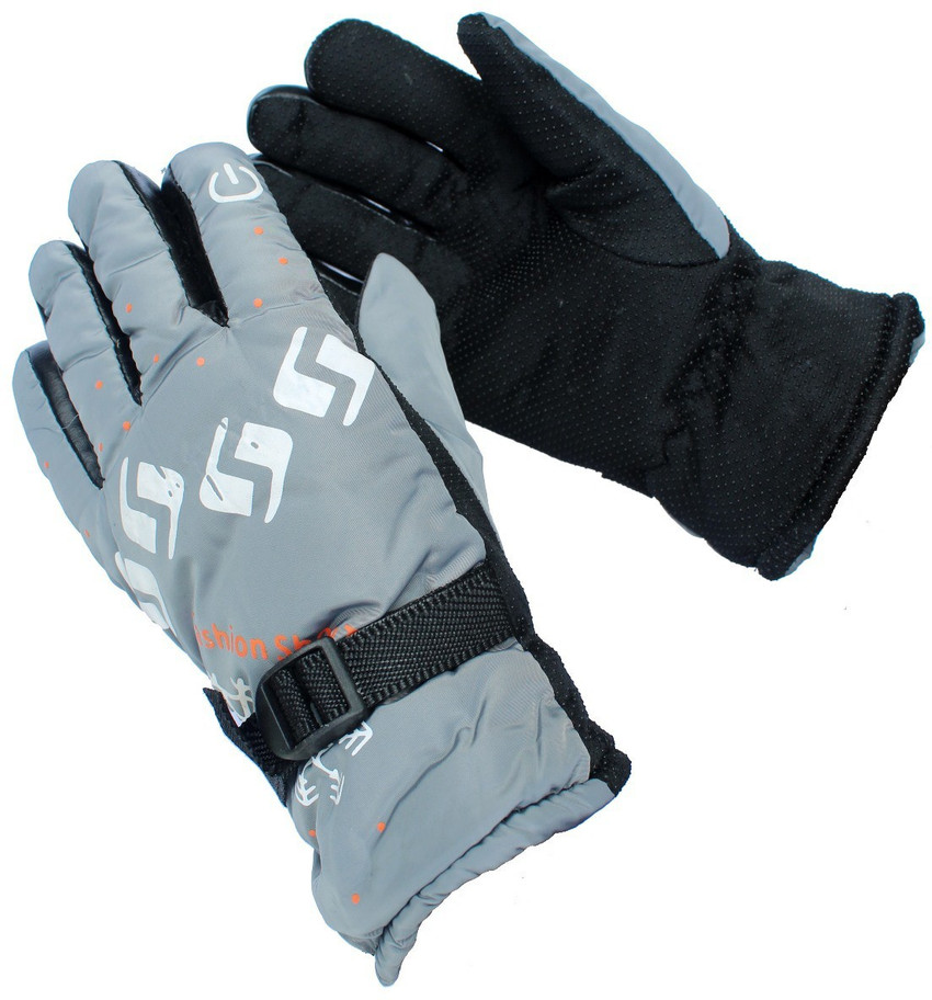 AlexVyan Fashion Grey Warm Winter Gloves Anti Slip Wind Proof Men