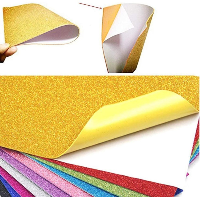 15 Pack Self Adhesive Glitter Foam Paper Sheets