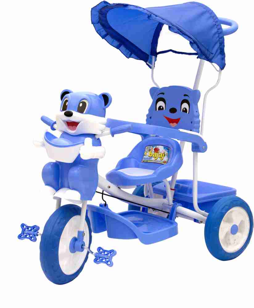 Bajaj Baby Product Baby Tricycle for Kids with Front and Back Basket Canopy Parent Handle with Musical Kids Tricycle for Kids Tricycle for Baby Boy Girl Baby