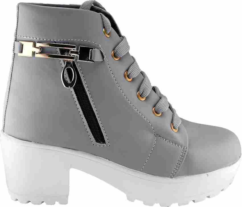 Grey colour boots online