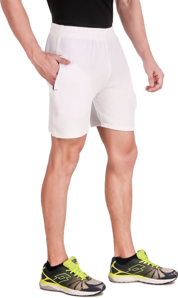 FABSTIEVE Solid Men White Sports Shorts - Buy FABSTIEVE Solid Men White  Sports Shorts Online at Best Prices in India