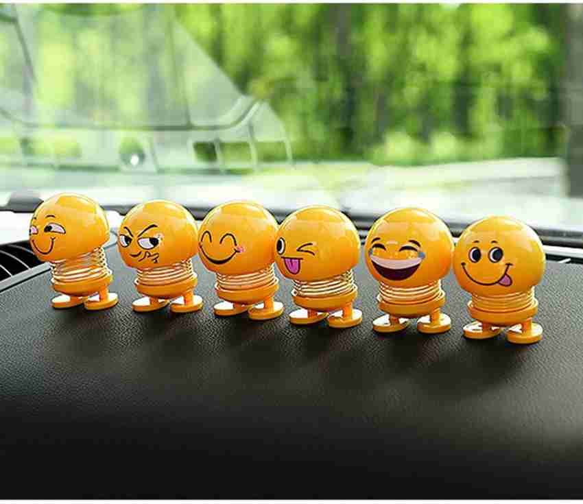 Universal Spring Emoji Shaking Head Dolls Smiley Face Dancing Noddig Toys Car Dashboard Table Decoration 6 pcs Spring Emoji Shaking Head Dolls Smiley Face Dancing Noddig Toys Car Dashboard Table Decor...
