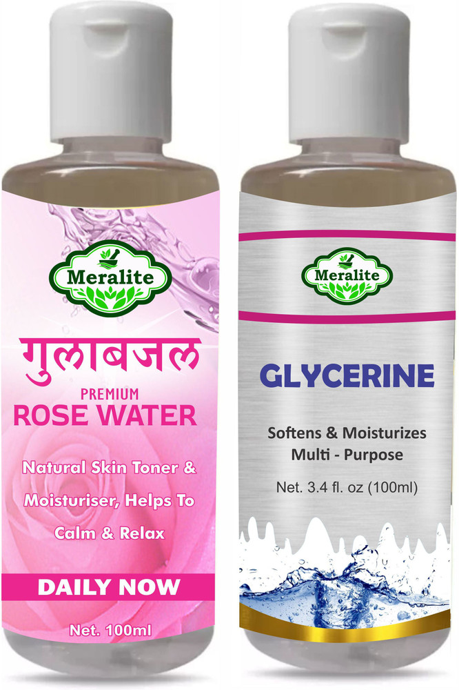 Meralite Glycerin and Rose Water for Beauty and Skin Care (100ml) Pack of 2  - Price in India, Buy Meralite Glycerin and Rose Water for Beauty and Skin  Care (100ml) Pack of