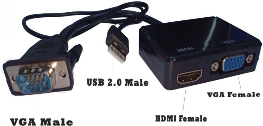 LipiWorld VGA Cable 0.5 m VGA to VGA & HDMI Splitter Adapter