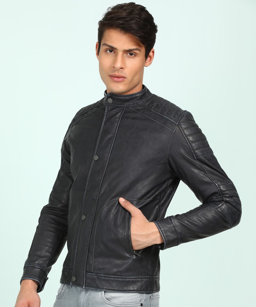 Spykar sale leather jacket