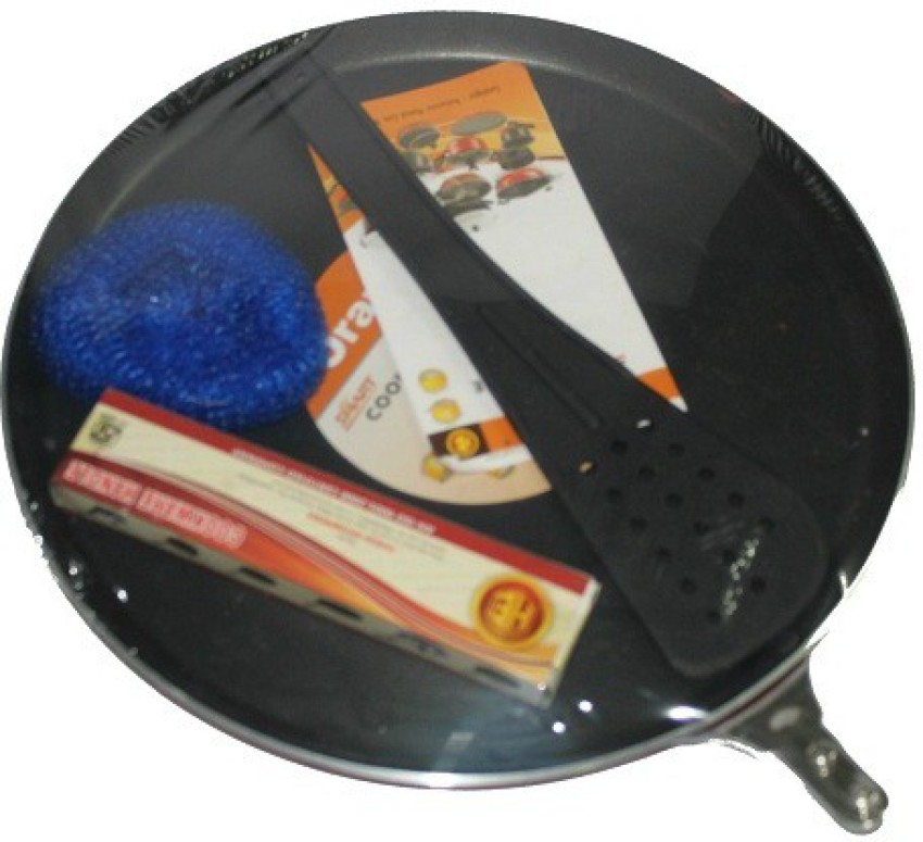 Master Non Stick Aluminum Dosa Tawa 28 cm with Wooden Spatula, Gas Stove  Compatible, Non Stick Coating, (Maroon)