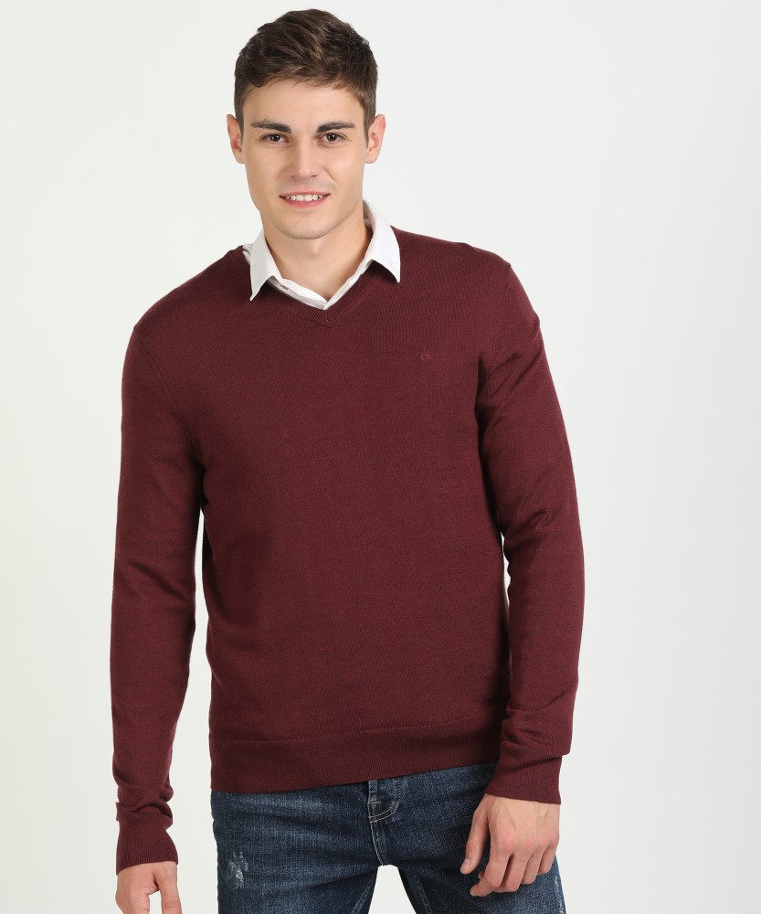 Calvin Klein Solid V Neck Casual Men Purple Sweater Buy Calvin Klein Solid V Neck Casual Men Purple Sweater Online at Best Prices in India Flipkart