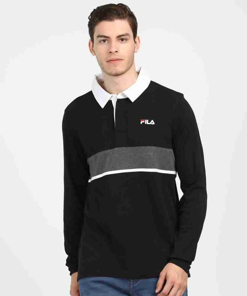 Fila black 2024 polo shirt