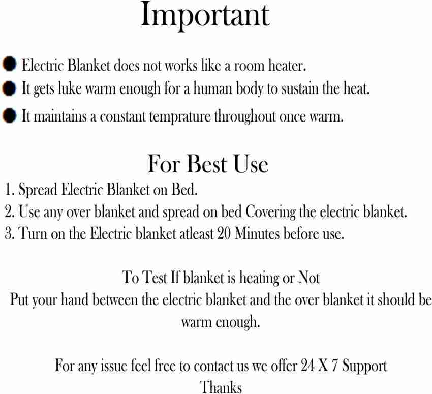 Pindia Solid Single Electric Blanket for Heavy Winter Buy Pindia