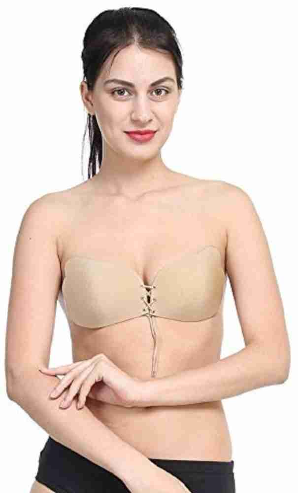 CHILEELIFE by JustHere Strapsless Backless Front Tie Lightly Padded Bra  Front Tie Silicone Padded Bra (Black) Women Push-up Lightly Padded Bra -  Buy CHILEELIFE by JustHere Strapsless Backless Front Tie Lightly Padded