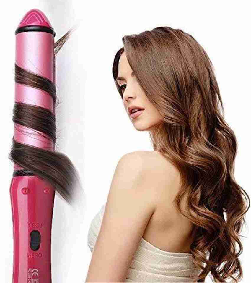 SXDHK 2 In 1.Straightener.Plus.Curler Hair Straightener Pink