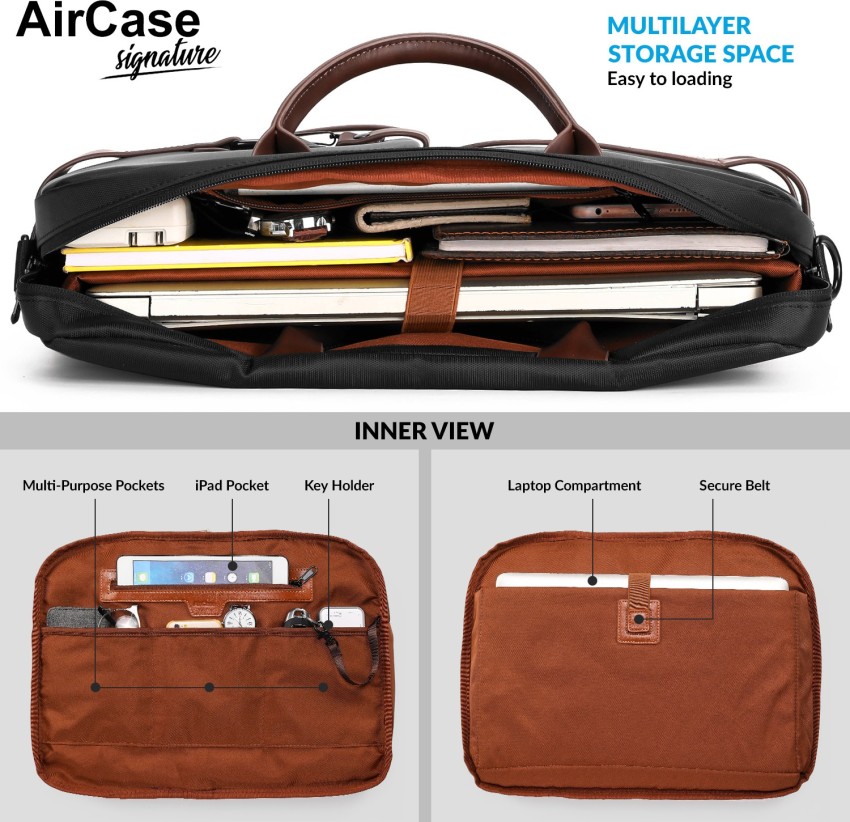 AirCase 14-Inch Designer Laptop Sleeve, 6-MultiUtility Pockets