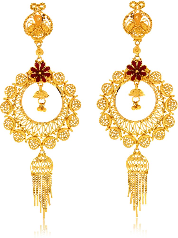 An Embellished Gold Chandbali Earrings