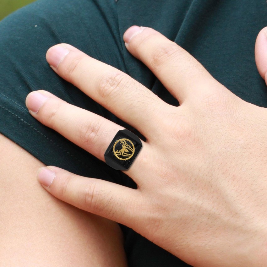Morvi Black Brass Satin Finish Laminated Gold Plated, LV Logo Design Free  Ring for Men and Women Brass Ring Price in India - Buy Morvi Black Brass  Satin Finish Laminated Gold Plated
