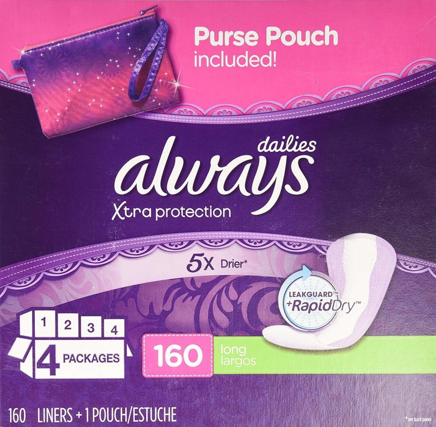 Always Dailies Xtra Protection Long Pantiliner Pantyliner, Buy Women  Hygiene products online in India