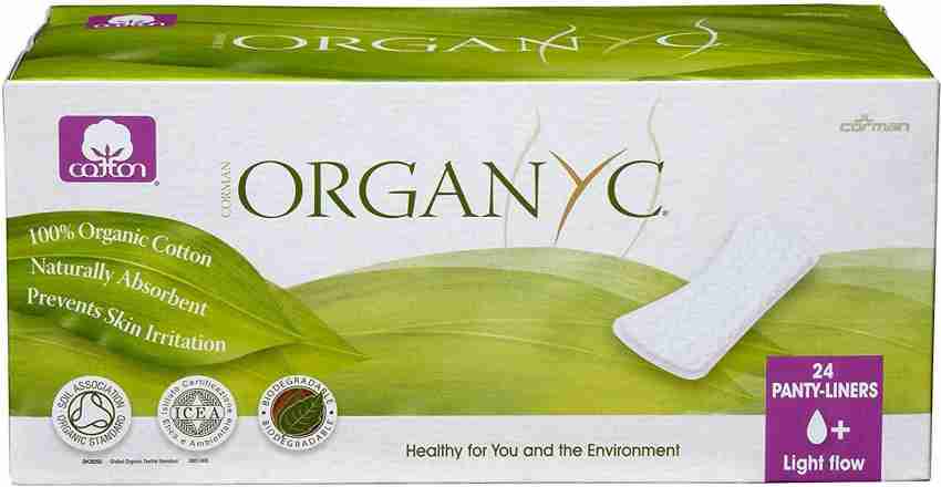 Organyc 100% Organic Cotton Panty Liners flat 24-count Boxes Pantyliner, Buy Women Hygiene products online in India