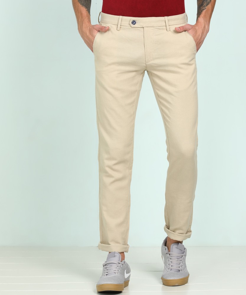Buy Indian Terrain Khaki Flat Front Slim Fit Trousers from top Brands at  Best Prices Online in India  Tata CLiQ
