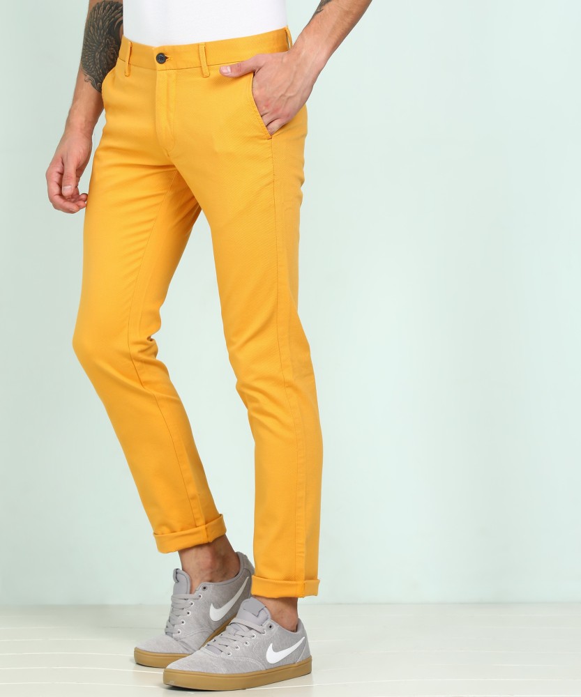 Buy Henry  Smith Bright Yellow Stretch Washed Men Chino Pants at Amazonin