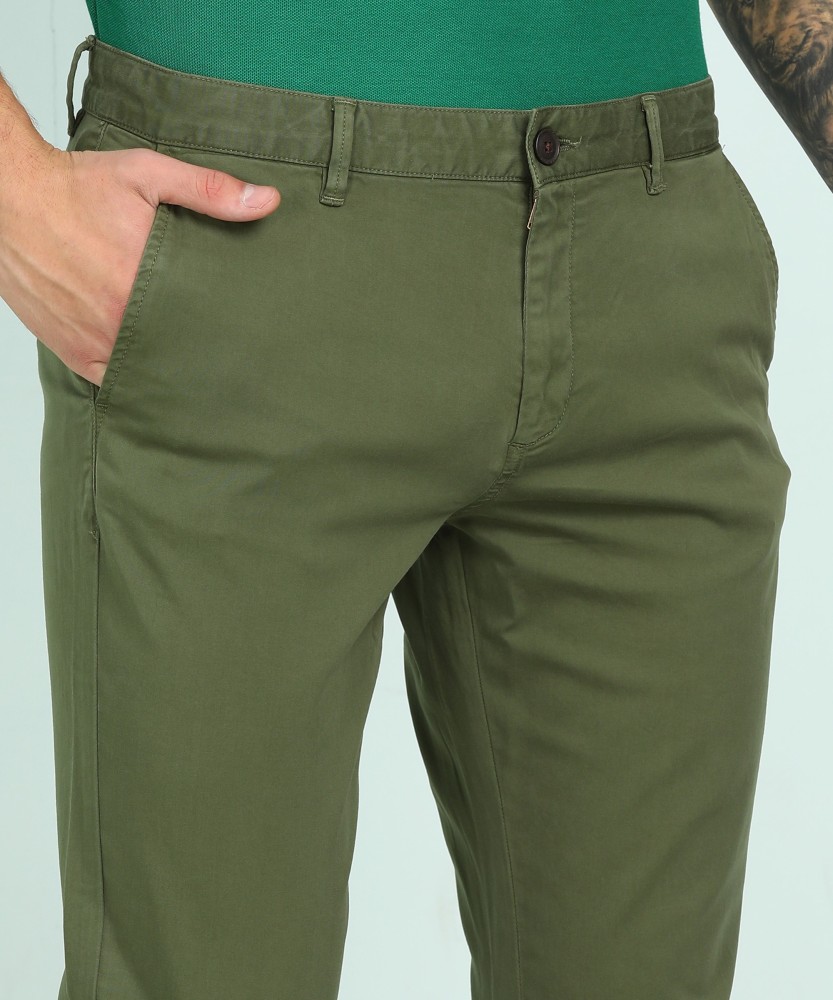 Buy Men Olive Slim Fit Solid Casual Trousers Online  766520  Allen Solly