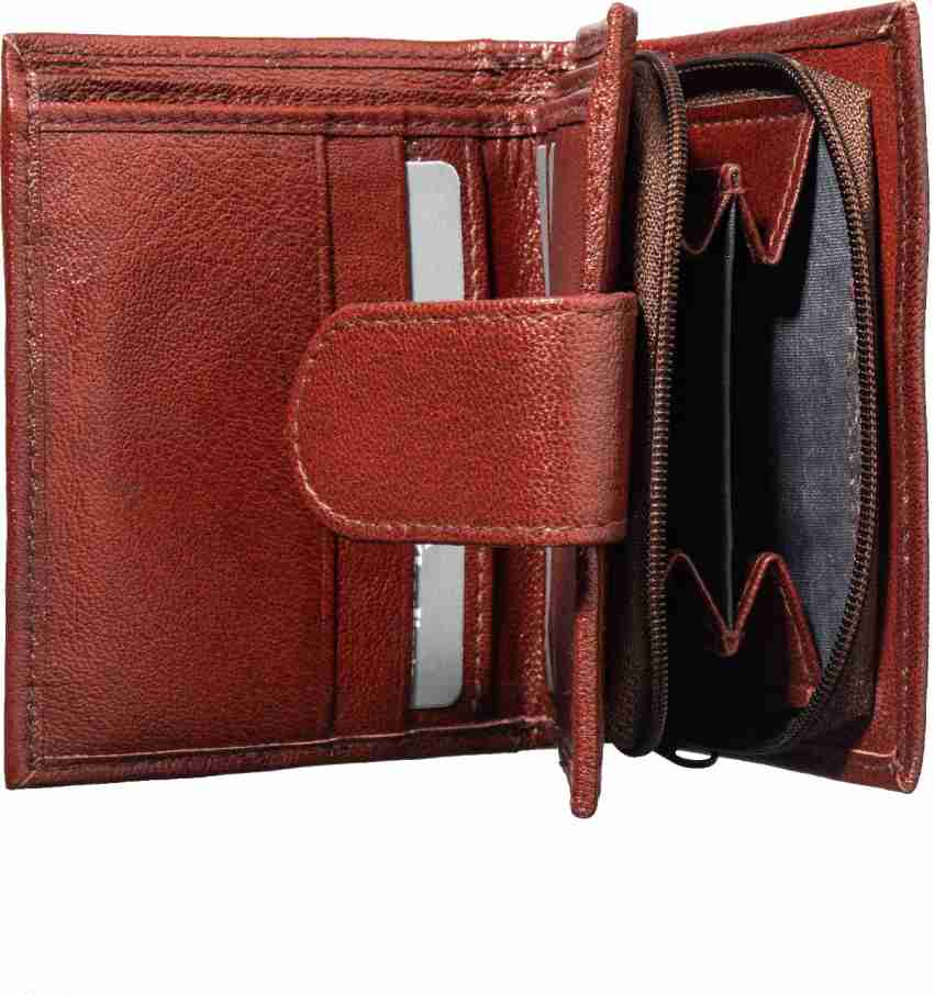 TOUGH Women Casual Maroon Genuine Leather Wallet