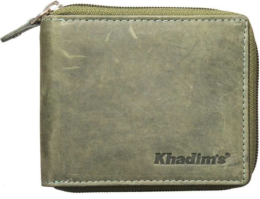 Khadim s Men Green Genuine Leather Wallet Olive Price in India Flipkart