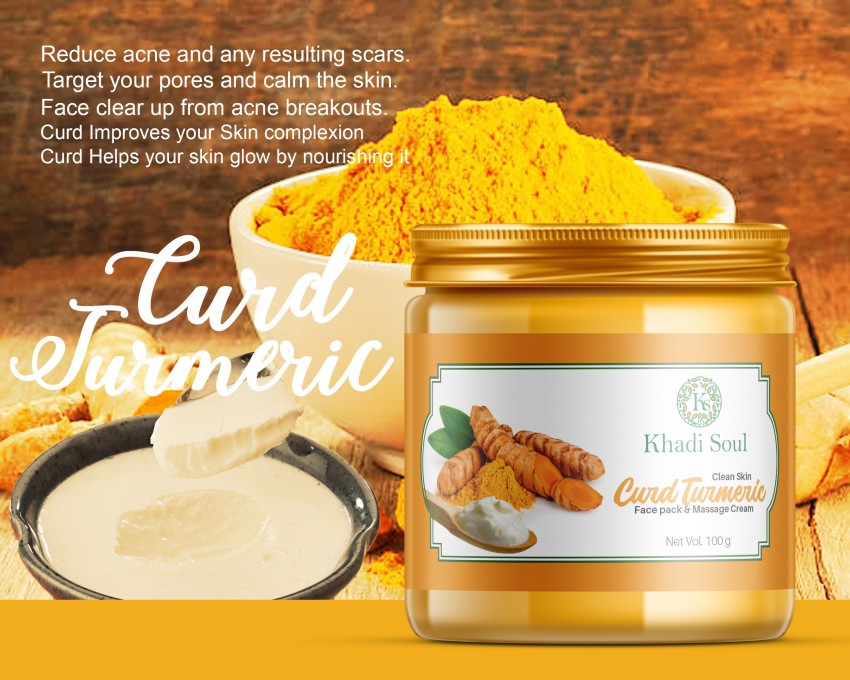 Khadi Soul Curd Turmeric Face massage Face Pack 2 IN 1 Anti