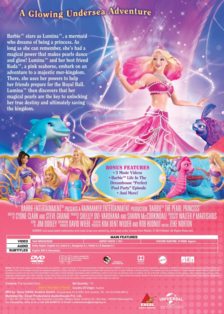 Barbie the pearl princess dvd new arrivals