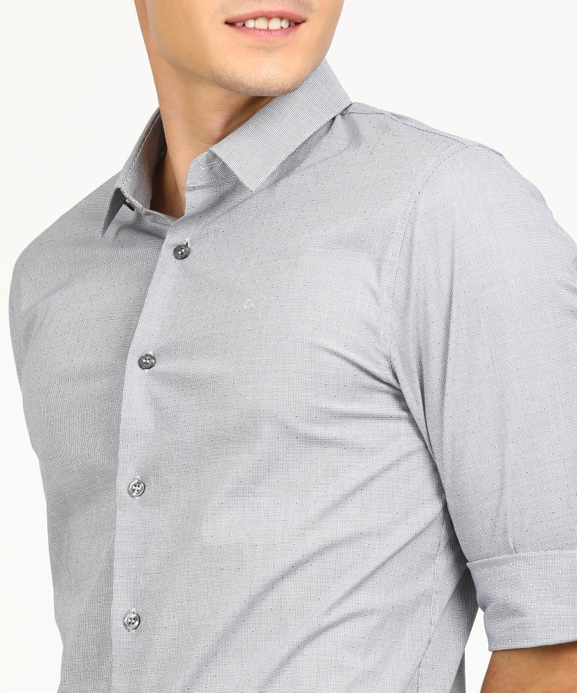 Men Calvin Klein Grey Plain Cotton Shirt, Formal, Full Sleeves at Rs  622/piece in New Delhi
