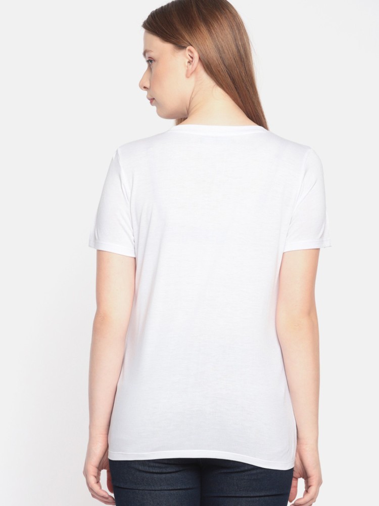 Dressberry Solid Women Round Neck White T-Shirt - Buy Dressberry Solid  Women Round Neck White T-Shirt Online at Best Prices in India