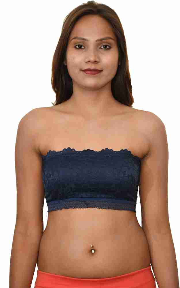 Barshini by Netted Back 3 Strap Tube Bandeau Bra Sexy Strapless Crop Tops  Underwear Removable Pads Womens Strapless Bra Tube Top Sexy Sleeveless Crop  Top Free Size (30 to 36) Women Bralette
