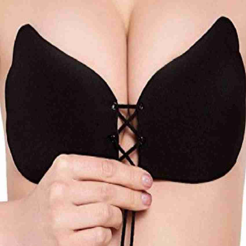Buy CHILEELIFE by JustHere Strapsless Backless Front Tie Lightly Padded Bra  Front Tie Silicone Padded Bra (Black) Women Push-up Lightly Padded Bra  Online at Best Prices in India