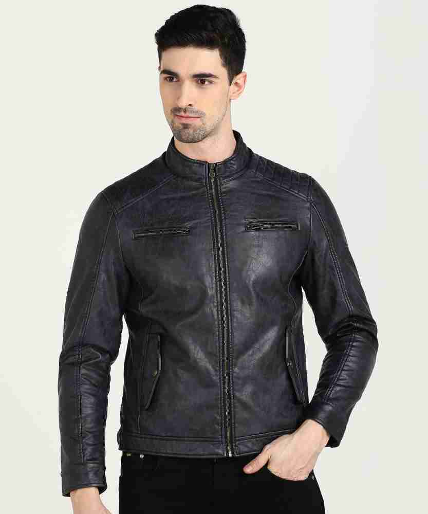 Leather jacket flying machine hotsell