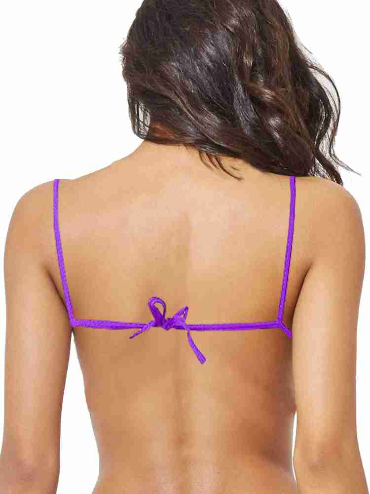 Kaamastra Lace Open Bra Crotchless Thong Bikini Set - Purple