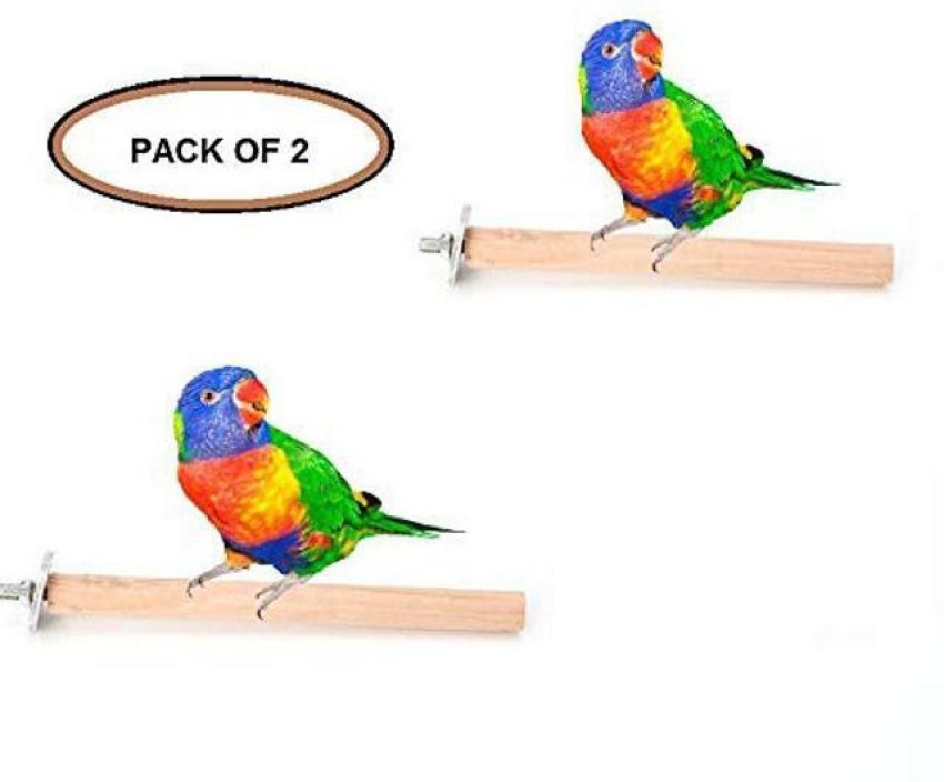 PETS EMPIRE Wooden Perch Parrot Pet Wood Hanging Stand Rack Toy