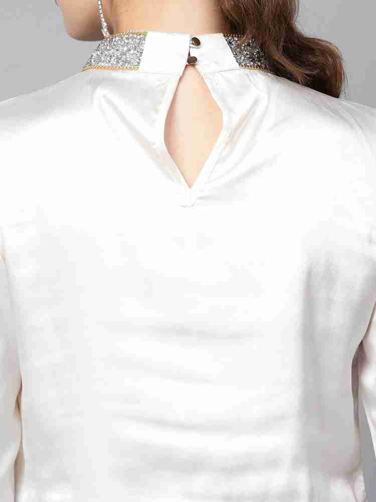 SASSAFRAS White High-Neck Top