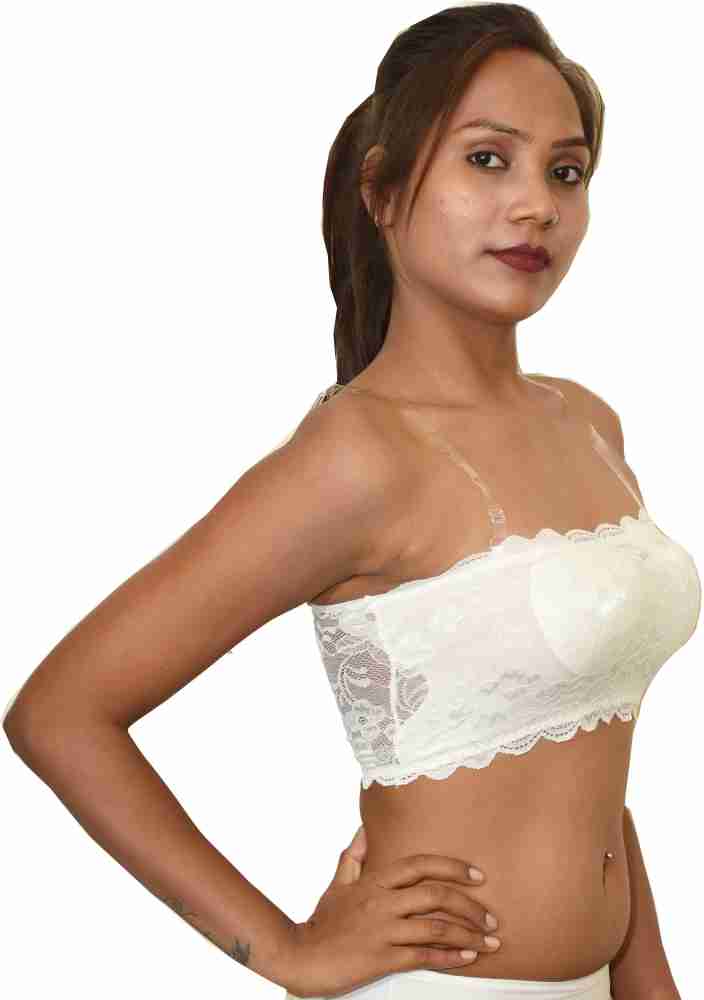 Barshini by Fashion Floral Lace Strapless Orchid Pattern Boob Bandeau Tube  Tops Bra for Women Ladies (Free Size) Women Full Coverage Lightly Padded Bra  - Buy Barshini by Fashion Floral Lace Strapless