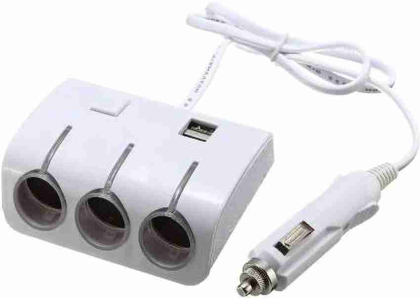 AutoRight Socket Dual USB 3 Ports Car Cigarette Lighter Socket