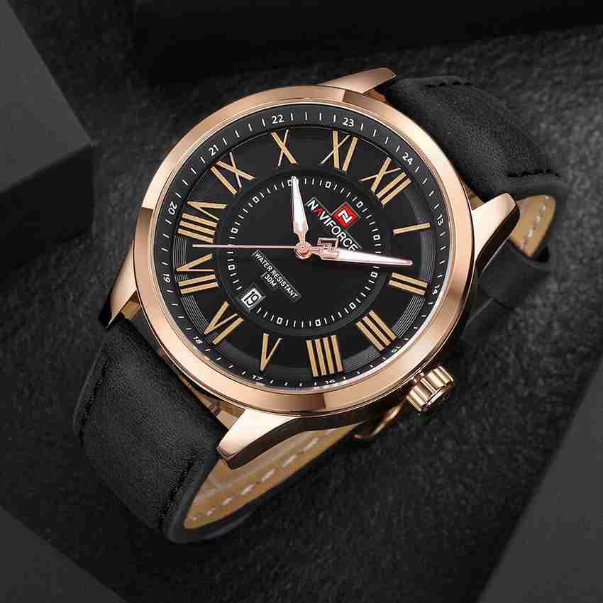 Naviforce sales leather watch