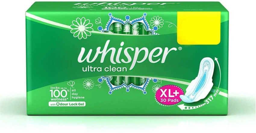 Whisper Ultra Soft Sanitary Pads for Women- 30 Pieces (XL Plus) 