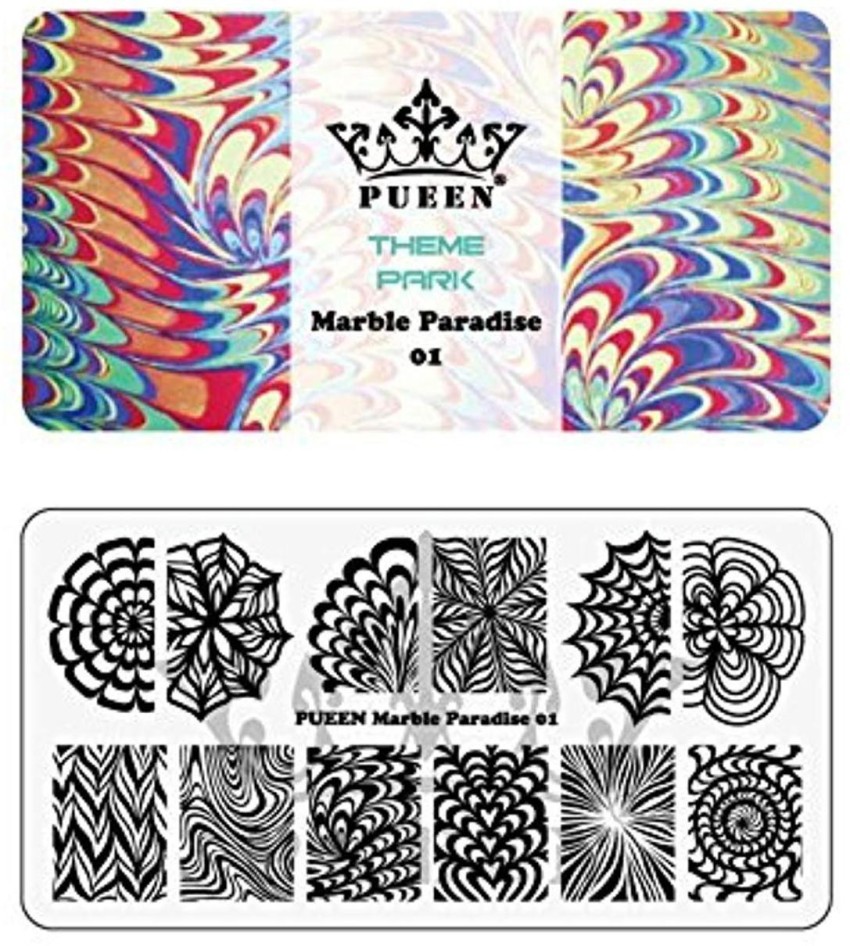 Buy Nail Decal Templates Abstract Flowers Nail Stamping Plates Image  Painting Nail Art Stencils Template Nail Stamp Tools Online in India - Etsy