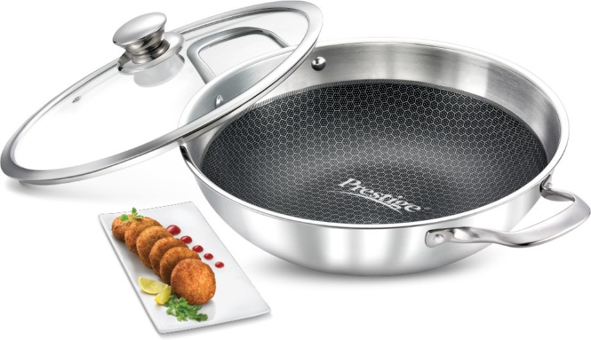 Impex Serene Triply Honeycomb Stainless Steel Kadai Pan 24 cm