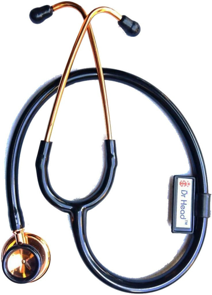 Dr. Head Rose Gold Black Aluminium Stethoscope Cardiology For All
