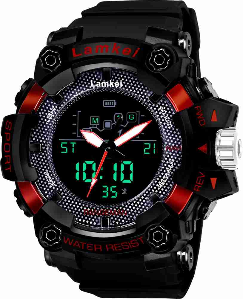 LAMKEI LM 26 Analog Digital Watch for Men Fashion Luxury Casual Analogue Digital Multifunction Black Dial Black Synthetic Strap Stylish Latest Men s Sports Watch Analog Digital Watch For Men Buy