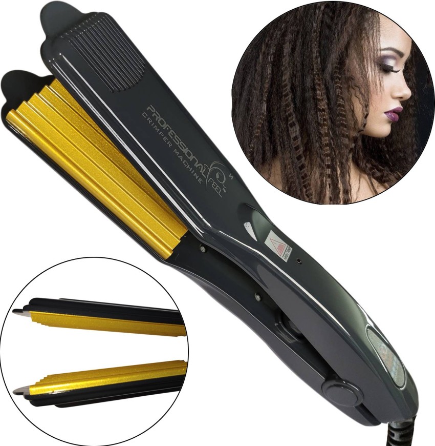 Crimping hair outlet with a straightener