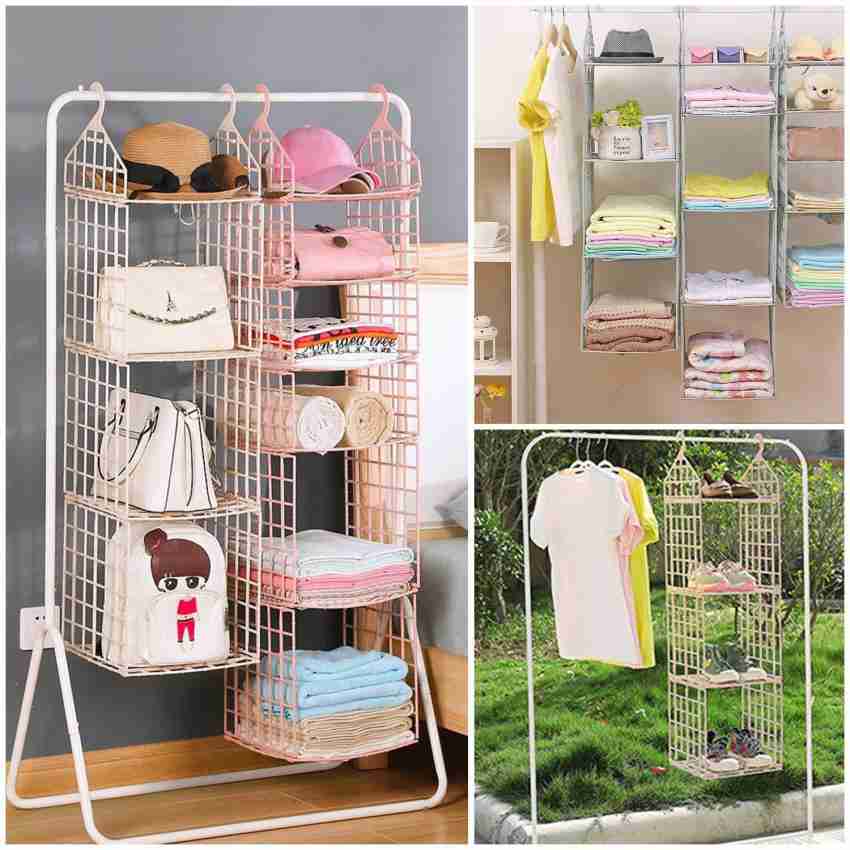 Closet Organizer Hanging Storage Bag Wardrobe Cloth Organizer 5/6 Layers  Shelf Foldable Clothing Storage Rack Shelves